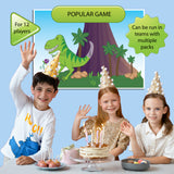Pin the tail on the dinosaur party game poster