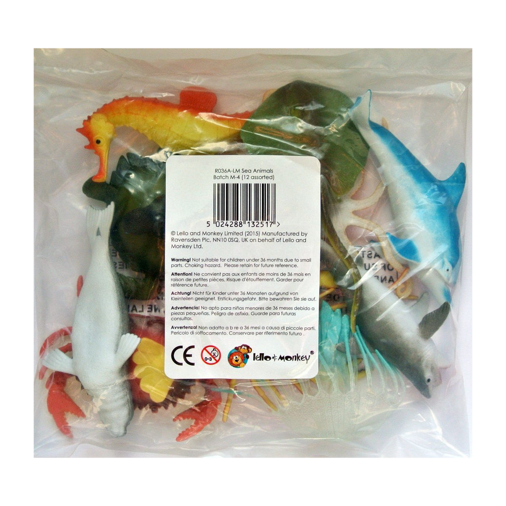 Sea Creature Plastic Toys Set of 12 unboxed Lello and Monkey