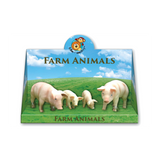 Farm Animal Plastic Toy Figures - Solid Plastic Set of 4 pigs