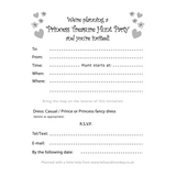 princess birthday party invitations rear