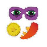 Mask, medal and tail