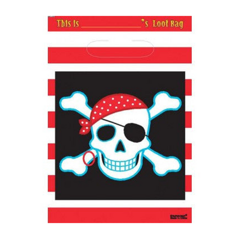Pirate Party Bags (Skull & Crossbones) - 6 pack