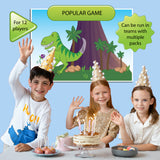 Pin the tail on the dinosaur party game poster