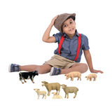 Farm Animal Plastic Toy Figures - Solid Plastic Set of 4 pigs