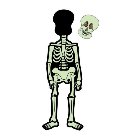 Pin the skull on the skeleton party game