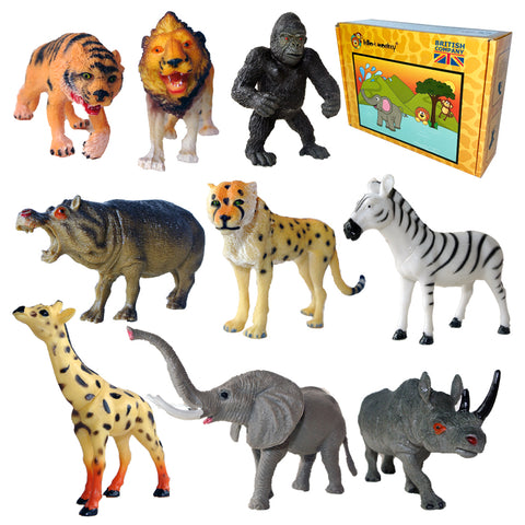 safari animal toy figures made from good quality plastic