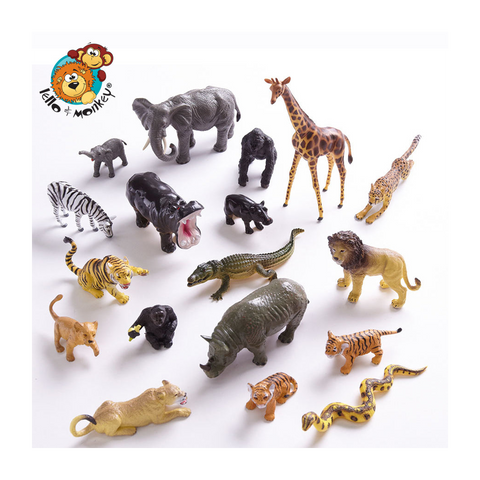 Assorted Plastic Jungle Animal Figurines