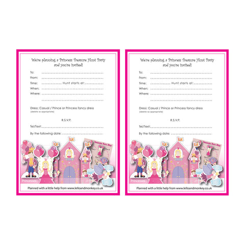 Free Printable princess birthday party invitations