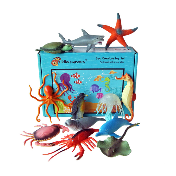 Sea creature toys set of 12 Lello and Monkey